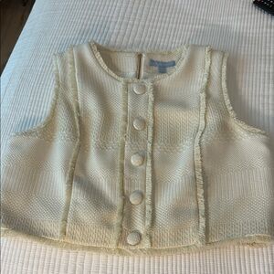 ANTONIO MELANI Cream Textured Sleeveless Top